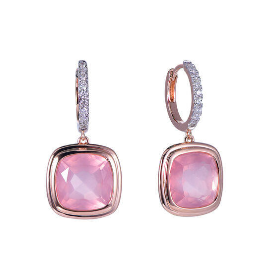 Rose Quartz Earrings in Rose Gold image number 0