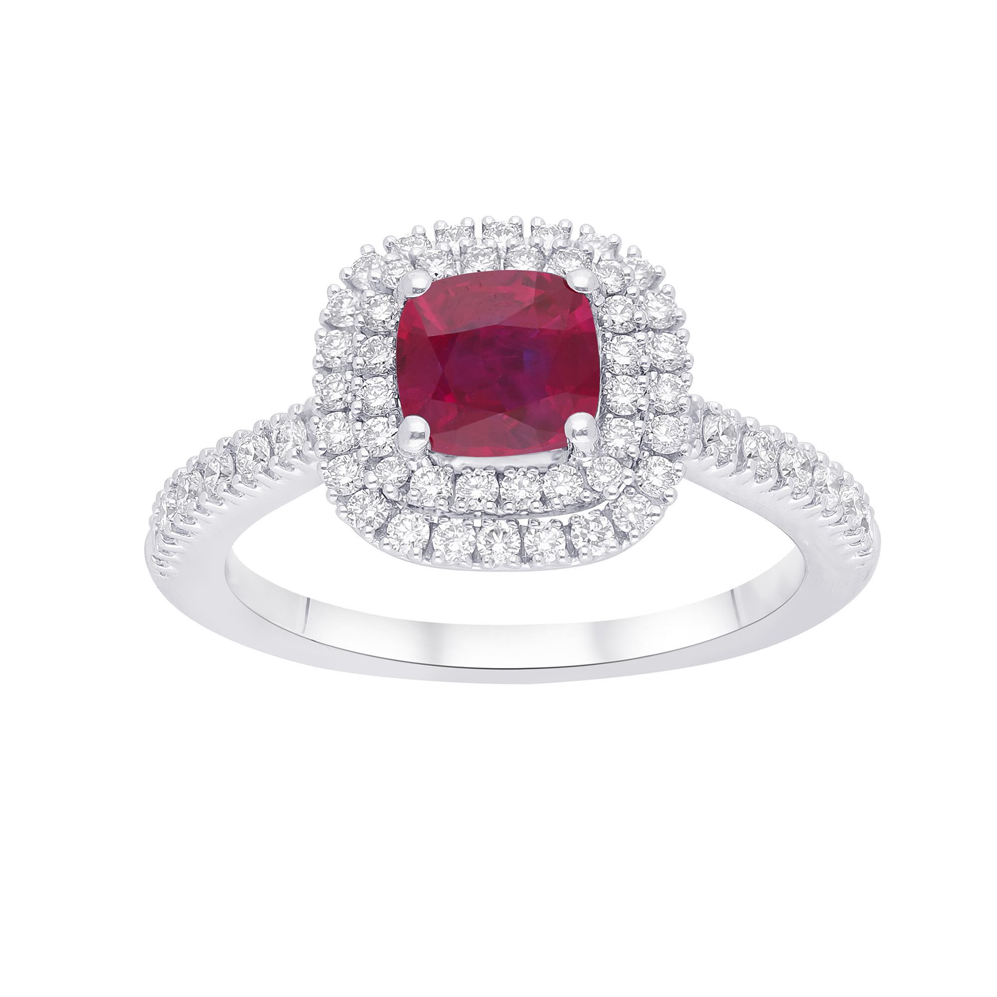 Diamond with hot sale ruby halo