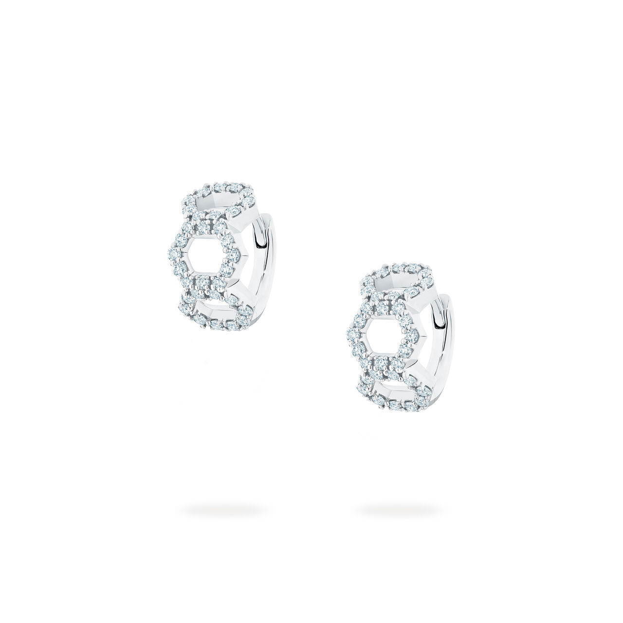 bijoux birks iconic white gold and diamond bee chic huggie earrings image number 0