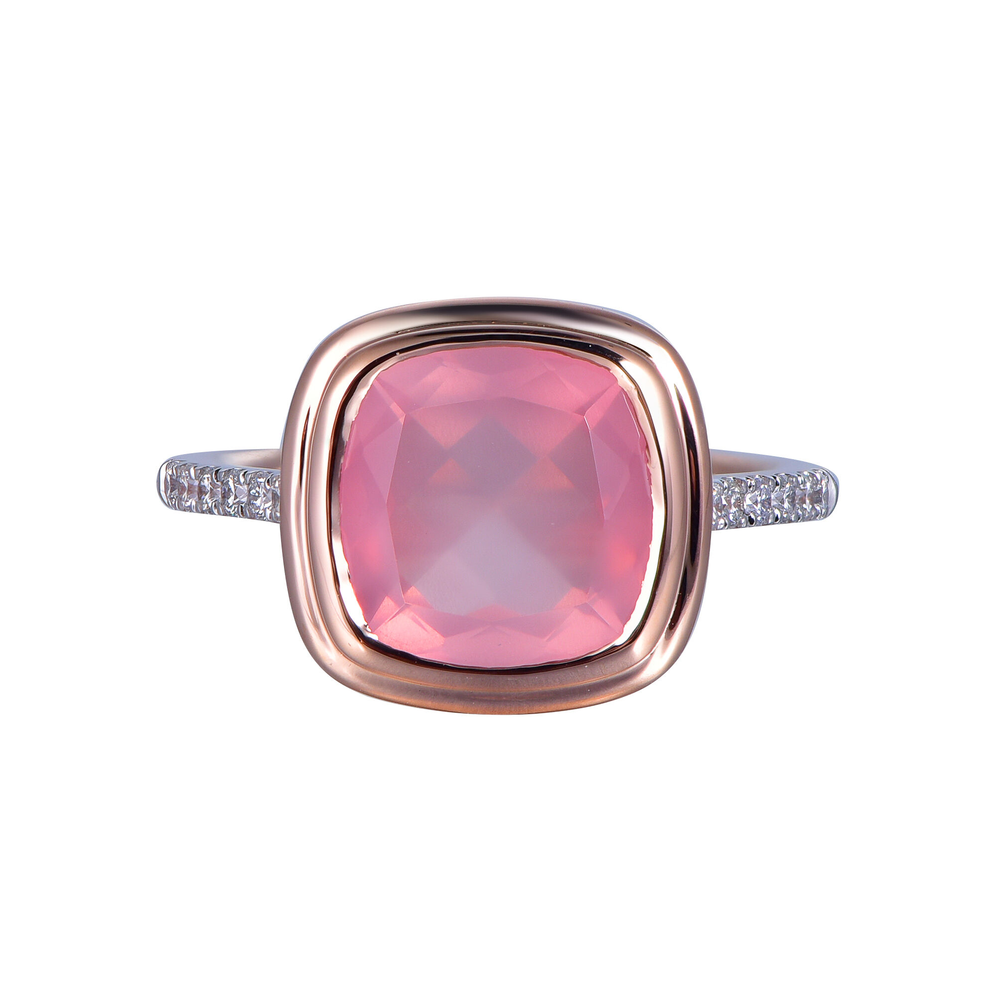 Rose Quartz Ring in Rose Gold