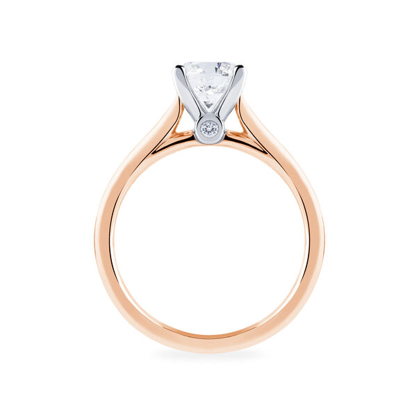 Rose Gold Round Solitaire Diamond Engagement Ring
