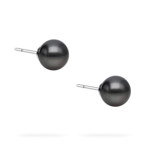 Boucles d'oreilles en perles de Tahiti de 10 &agrave; 10,5 mm, en or blanc