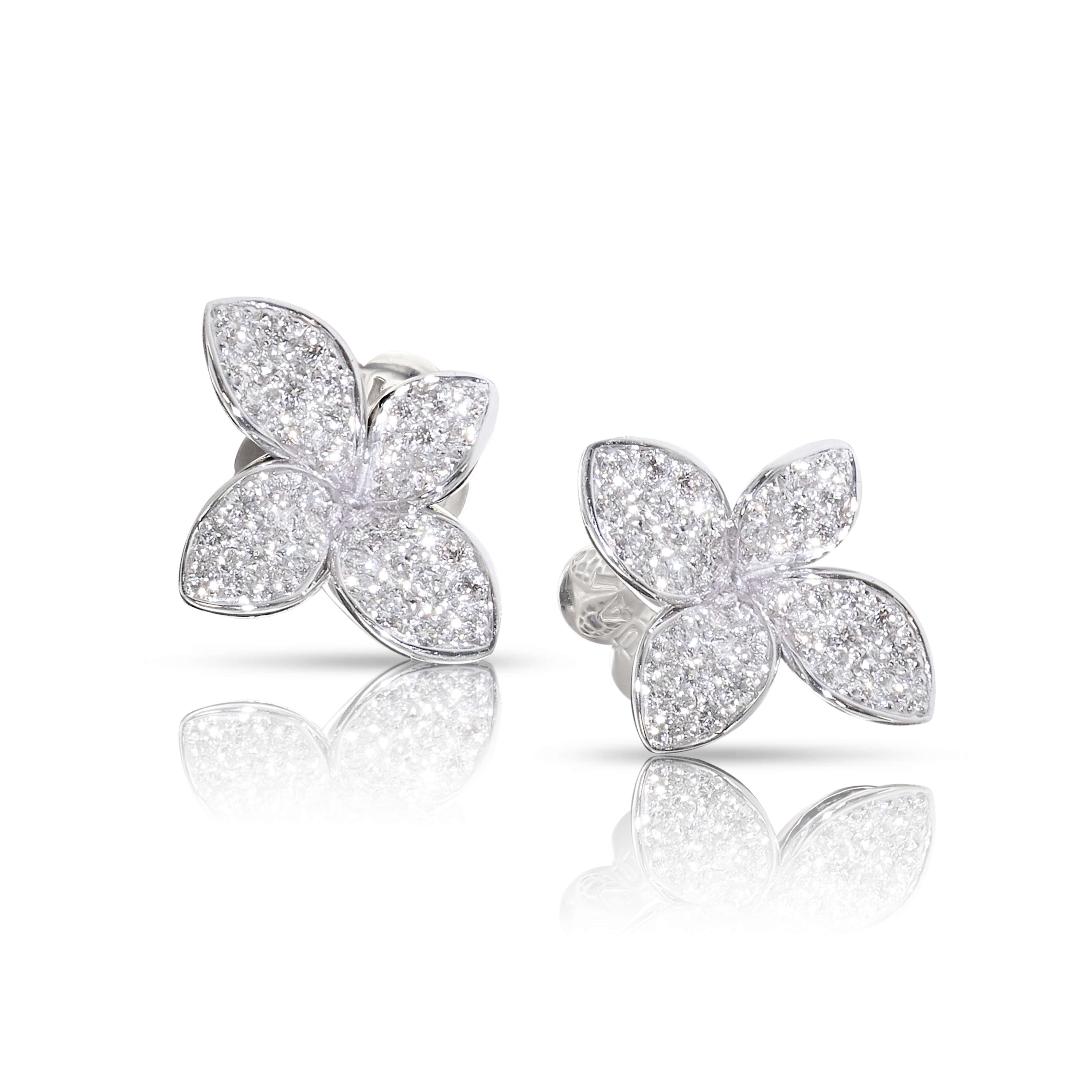 Petit Garden Small White Gold and Diamond Pavé Stud Earrings