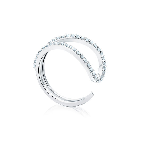 bijoux birks petale single diamond ring in white gold image number 0