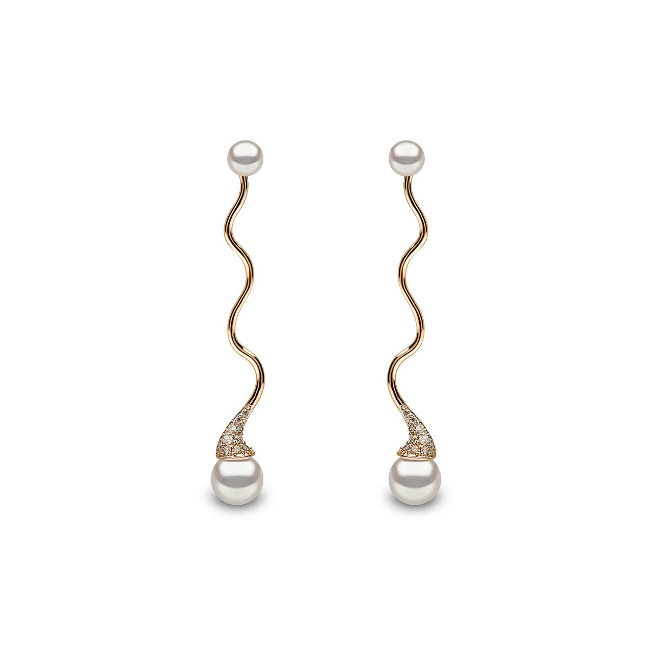 yoko london sleek yellow gold pearl swirl earrings qye2193 6x front image number 0