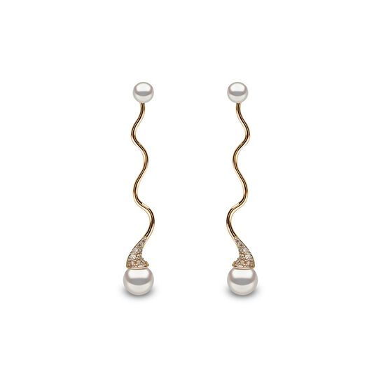 yoko london sleek yellow gold pearl swirl earrings qye2193 6x front image number 0
