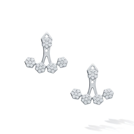 Bijoux Birks Bee Chic White Gold Small Diamond Jacket Earrings image number 0