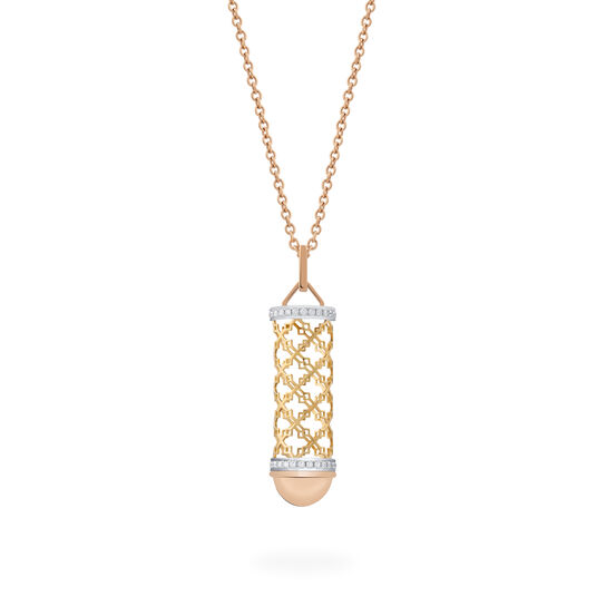 bijoux birks dare to dream yellow rose and white gold message pendant image number 0