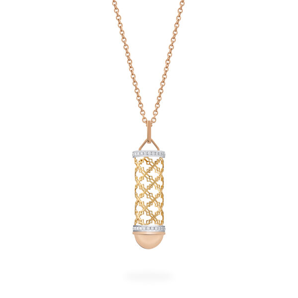 Diamond Message Pendant, Tri-Gold
