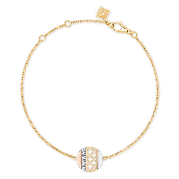 Tri-Gold Diamond Circle Bracelet