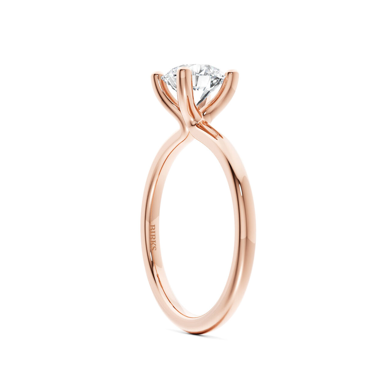 Birks Ros&eacute;e du Matin Round-Cut Solitaire Diamond Engagement Ring in Rose Gold image number 1
