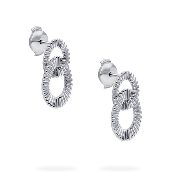 Silver Double Pleated Earrings