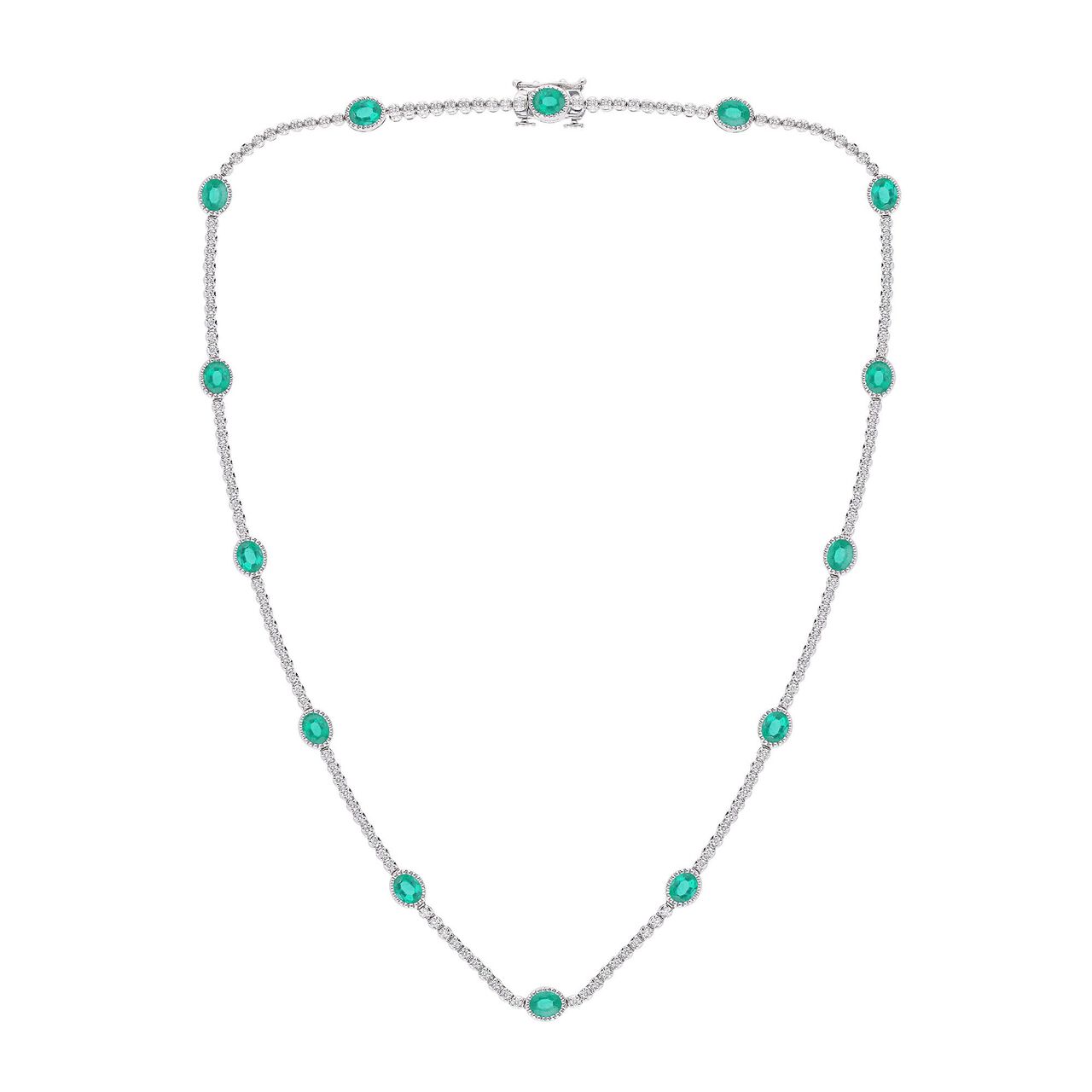 maison birks salon emerald linked necklace sg04574n em full front image number 1