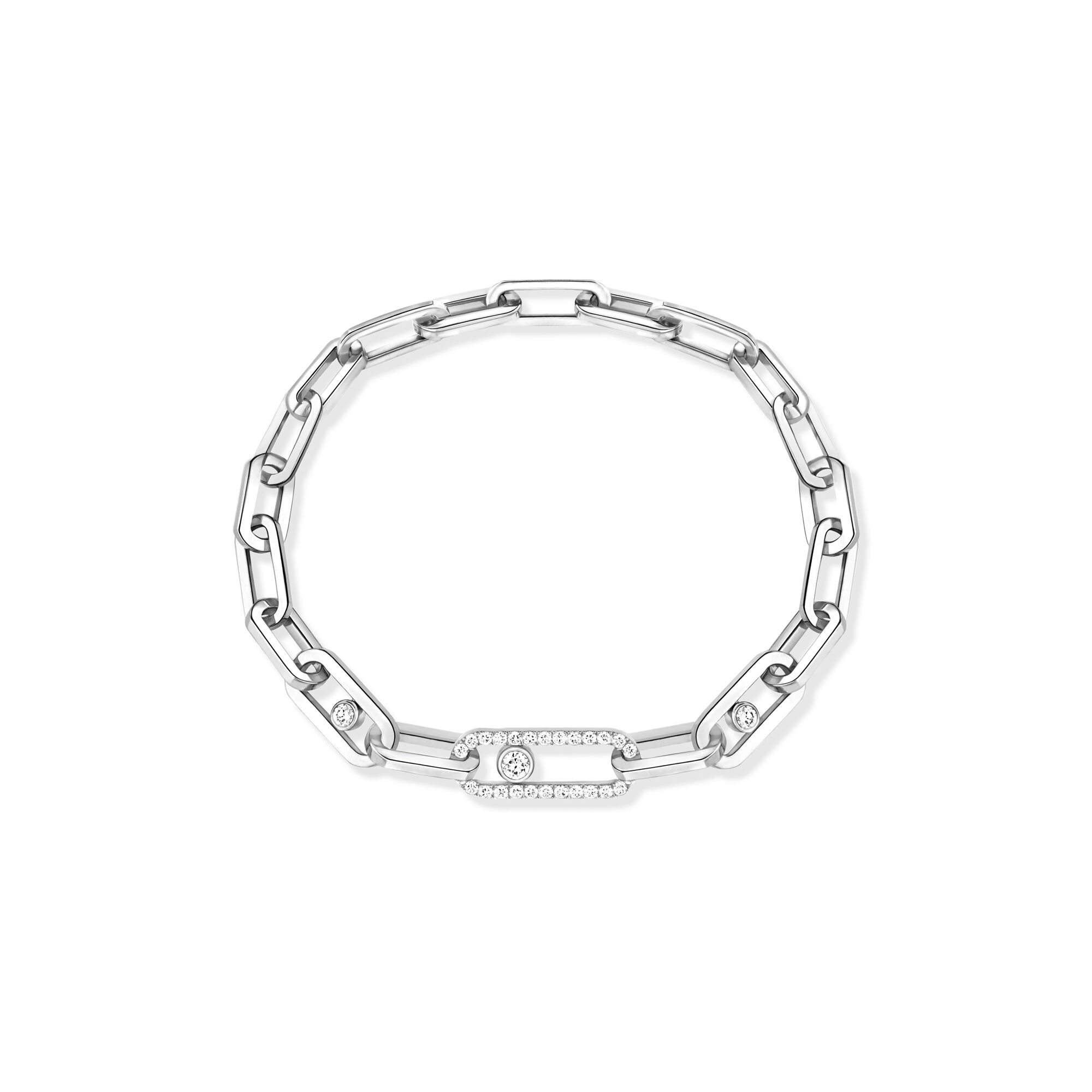 Move Link White Gold and Diamond Bracelet