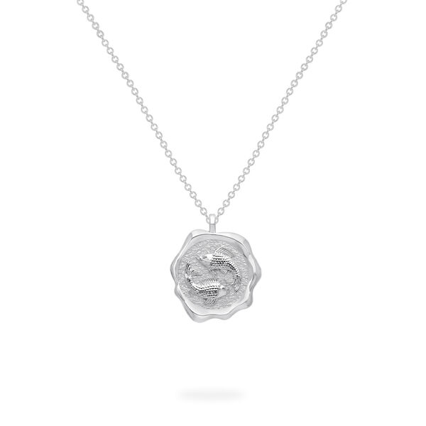 Zodiac Pisces Pendant in Sterling Silver