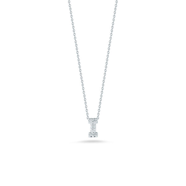 Pendentif Tiny Treasures Love Letter I en or blanc avec diamants