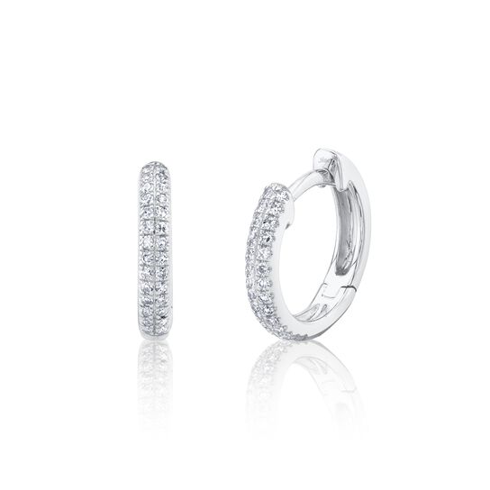Shy Creation Kate White Gold and Diamont Pav&eacute; Mini Hoop Earring SC55004581V4 image number 0