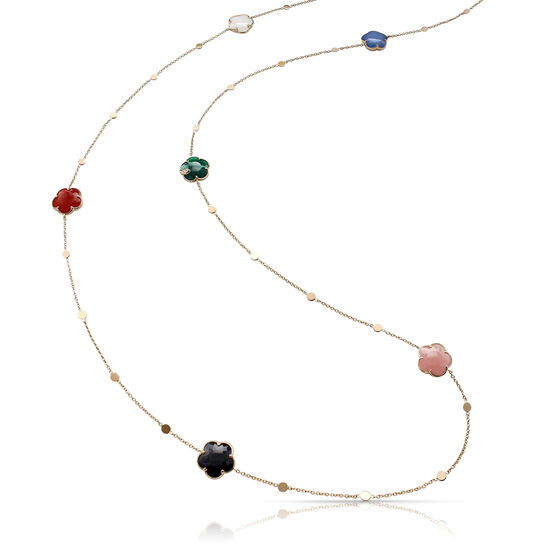 Pasquale Bruni Petit Joli Rose Gold, Multi Stone and Diamond Station Necklace 16266R Front image number 0