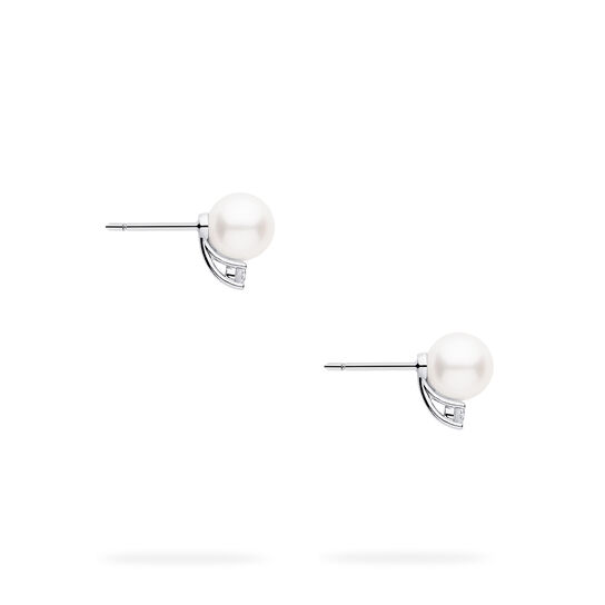 Birks Pearls 7-7.5 mm AA Akoya Pearl Earrings in White Gold image number 4