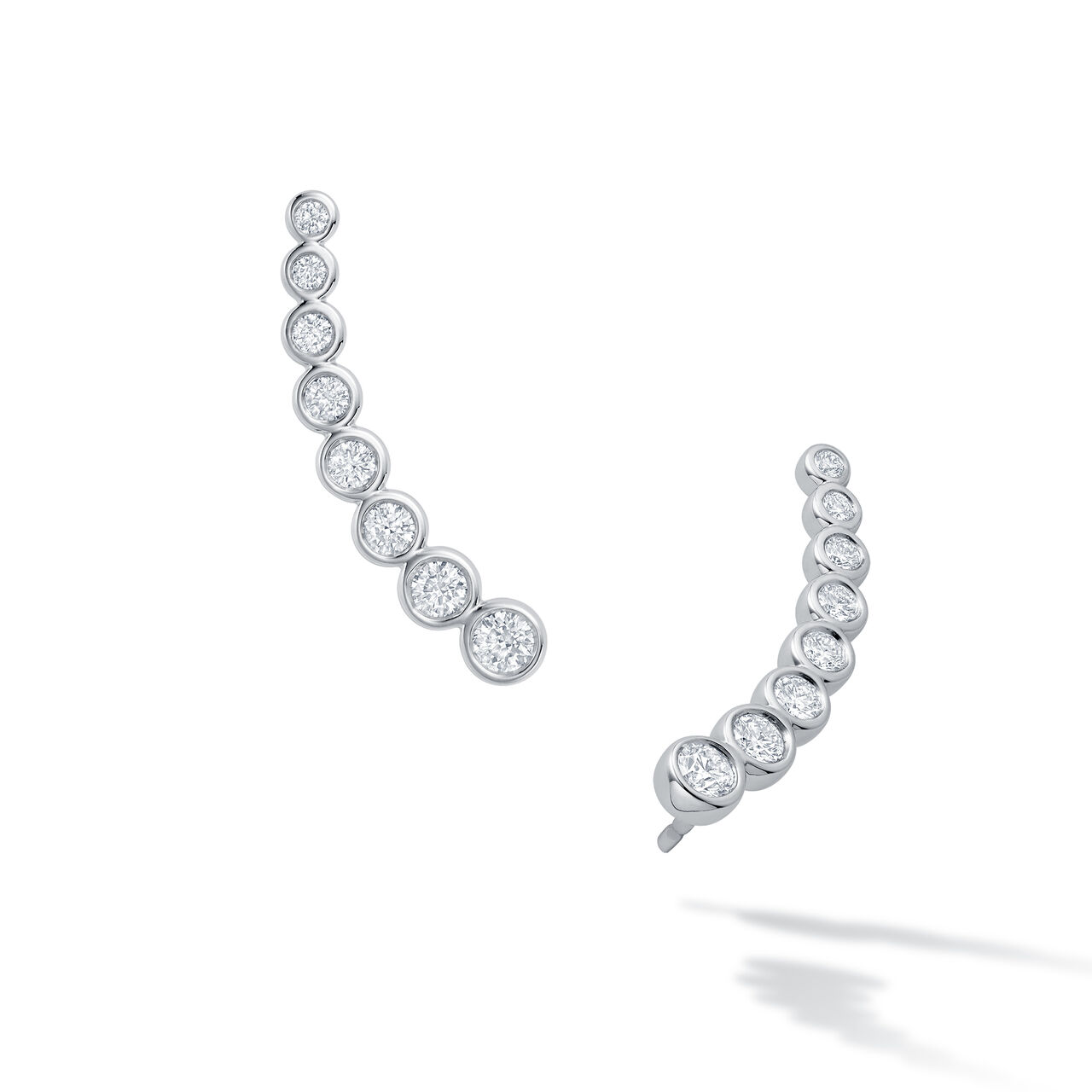 bijoux birks essentials large white gold and diamond climber earrings image number 0