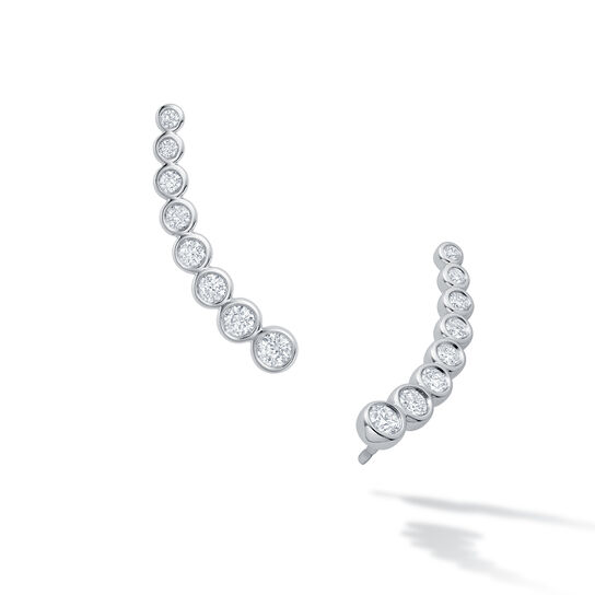 bijoux birks essentials large white gold and diamond climber earrings image number 0