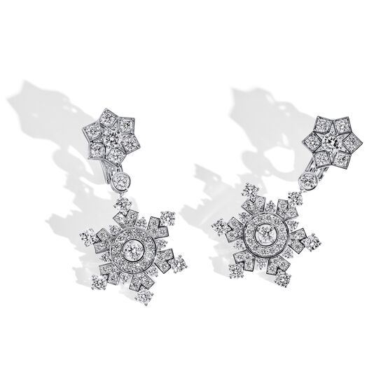 Birks Snowflake White Gold Drop Earrings 450017597695 image number 0