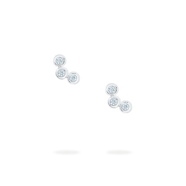 Diamond Splash Stud Earrings, White Gold