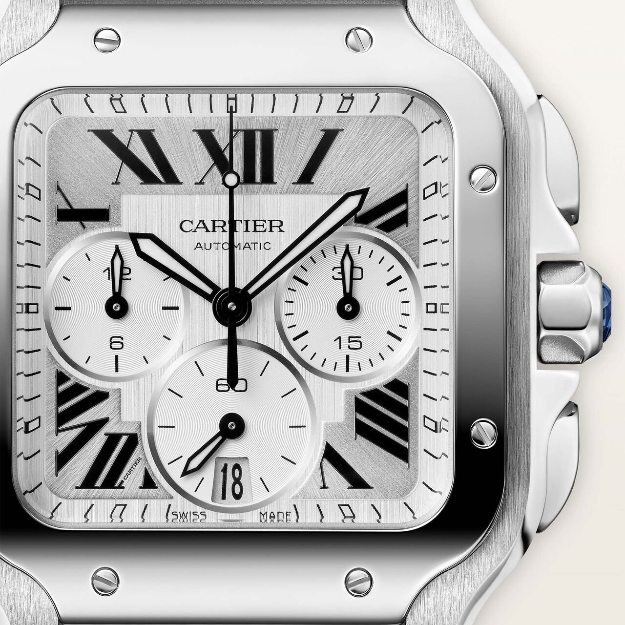 Cartier Santos de Cartier Large Automatic Chronograph 40 mm Stainless Steel WSSA0083 front image number 3