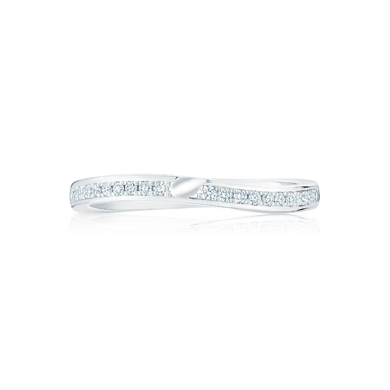 bijoux birks bloom white gold and 011ct diamond wedding band image number 0