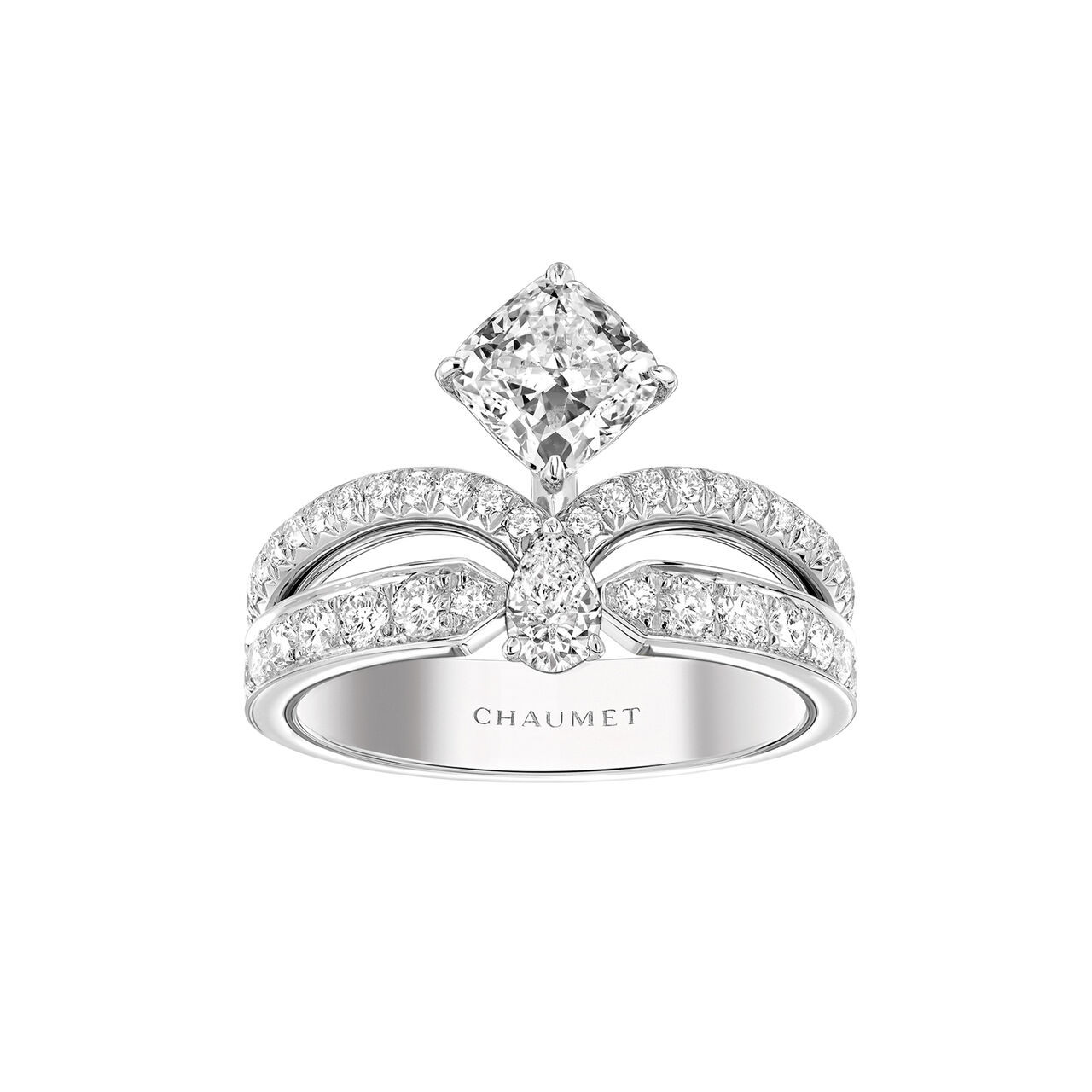 maison birks chaumet josephine eclat floral platinum diamond pave ring from 1 carat j3mq00 image number 0
