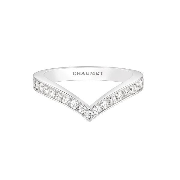 Bague Joséphine Aigrette en or blanc pavée de diamants