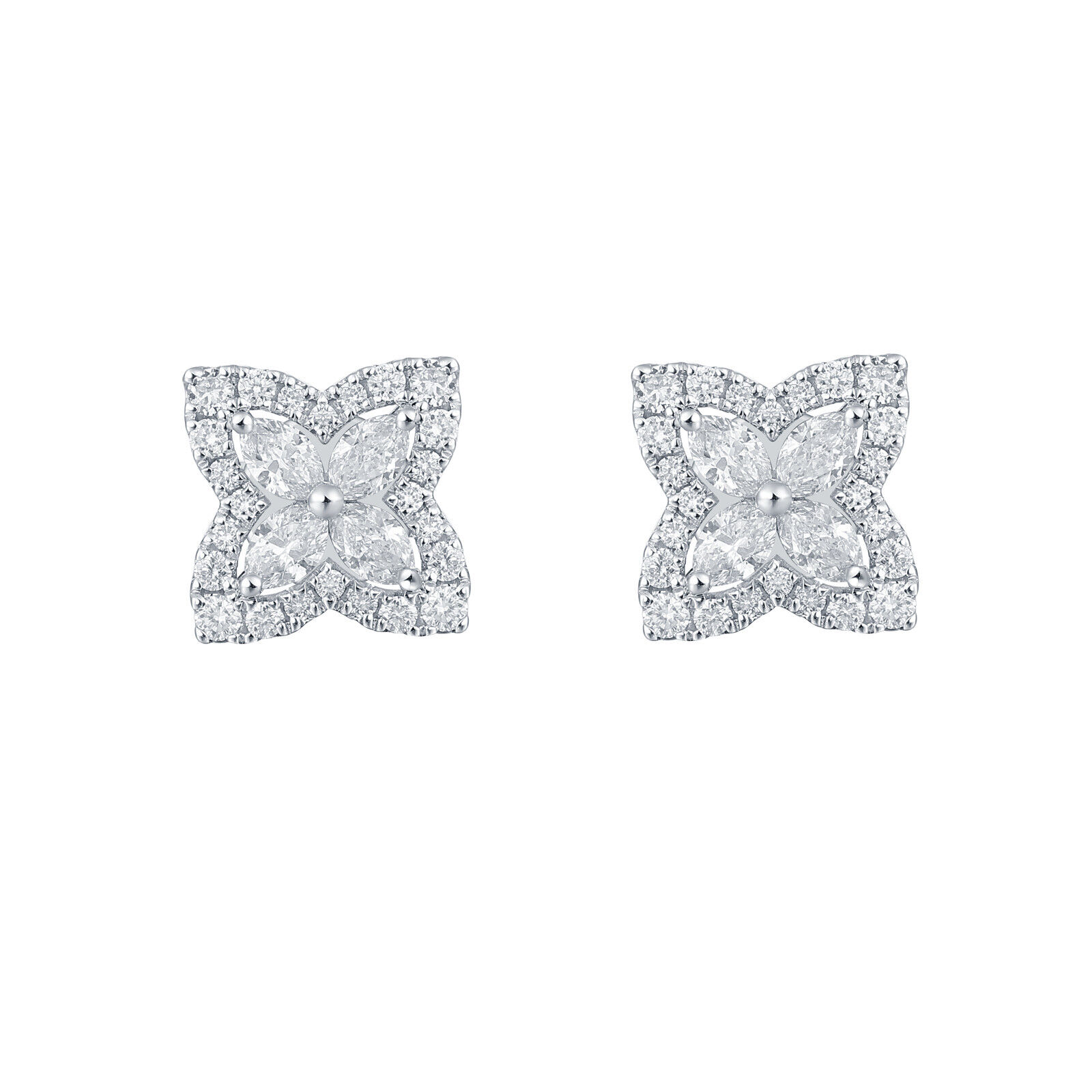 Diamond Earrings in White Gold