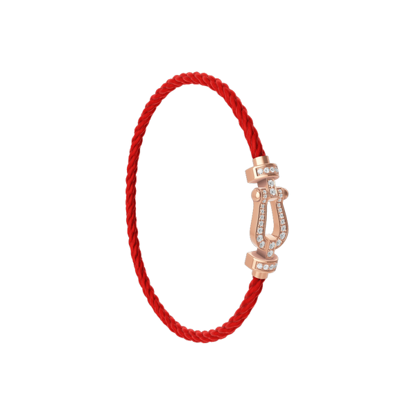 Force 10 Medium Rose Gold and Diamond Pavé Cable Bracelet