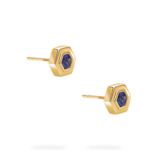 Birks Bee Chic Yellow Gold Birthstone Earrings, Sapphire image number 2