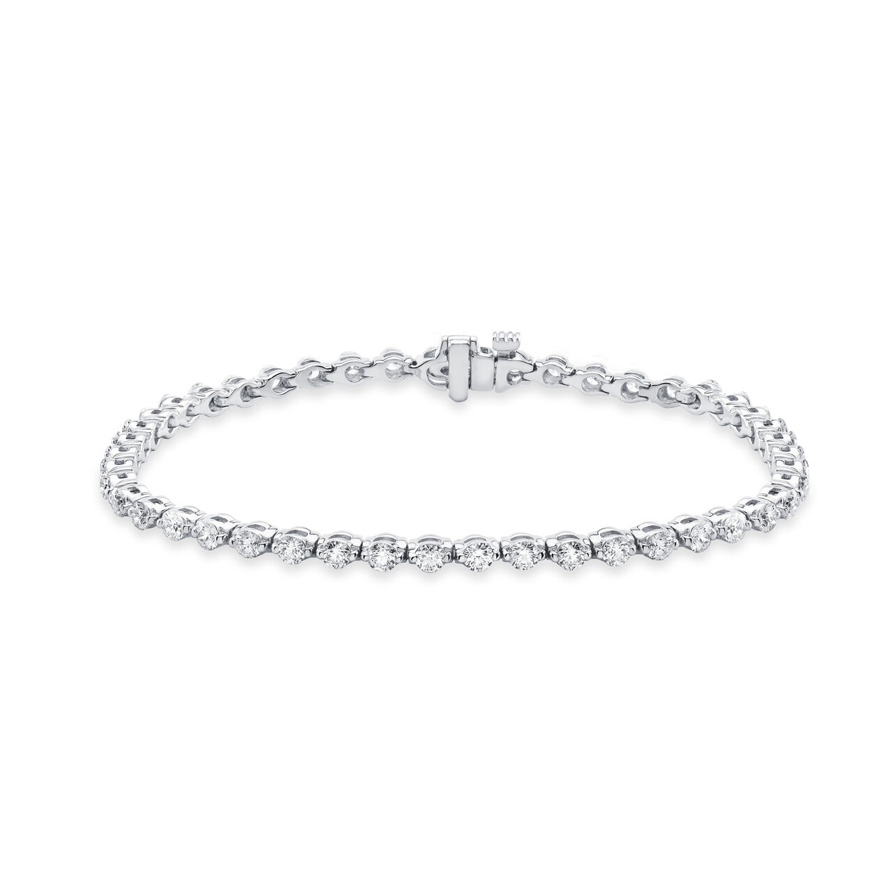 Birks Essentials Single Prong White Gold 46-Diamond Line Bracelet image number 0
