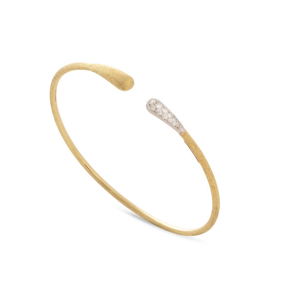 Bracelet jonc Lunaria en or jaune avec diamants