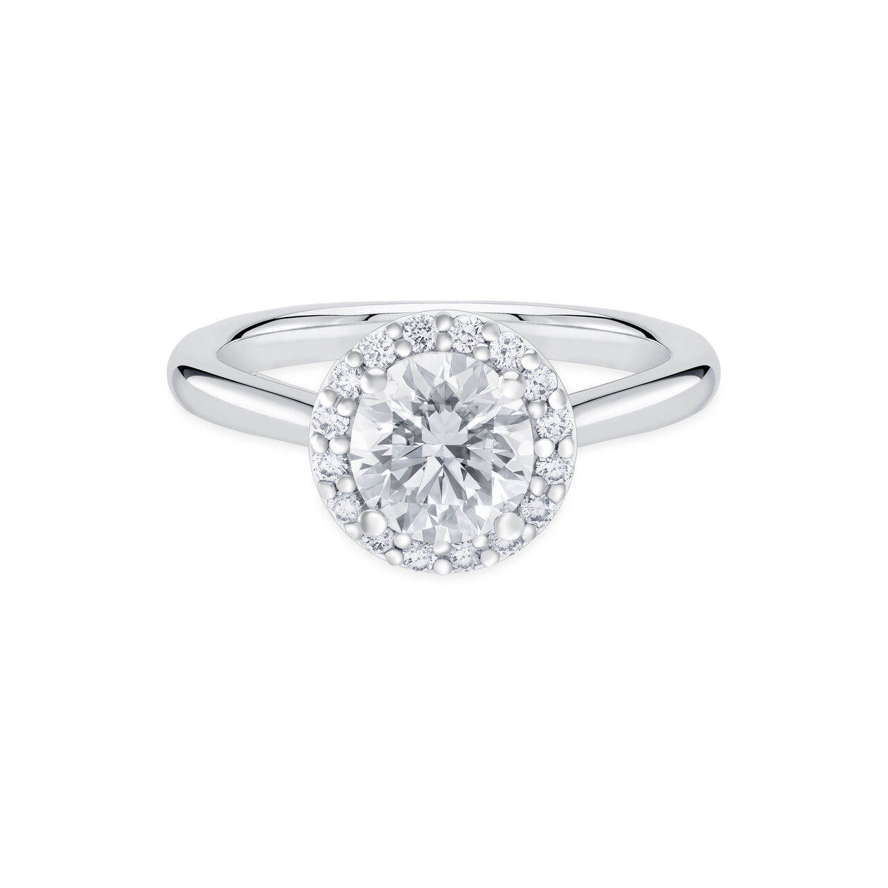 bijoux birks 1879 round diamond engagement ring with single halo image number 0