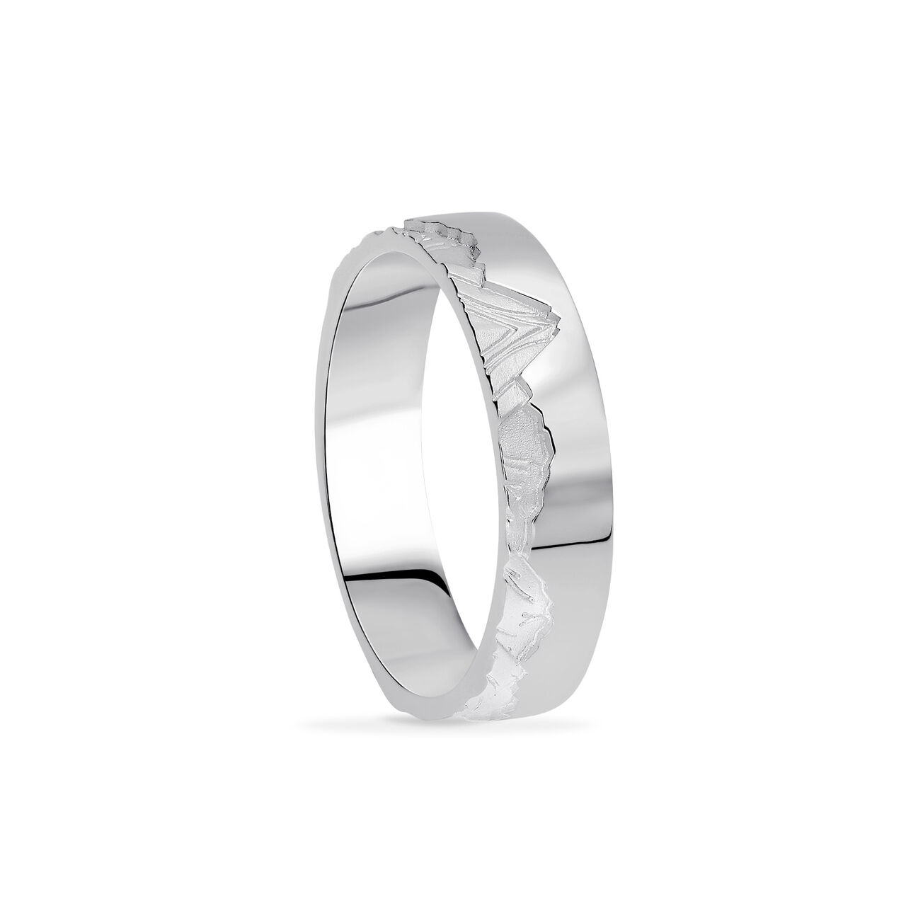 Birks Essentials Sterling Silver Men's Mountain Ring image number 2
