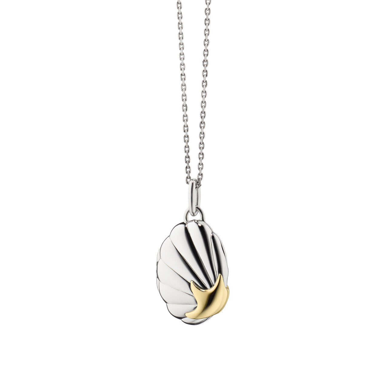 Monica Rich Kosann Classic Lockets Silver and Yellow Gold Neptune Shell Pendant image number 0
