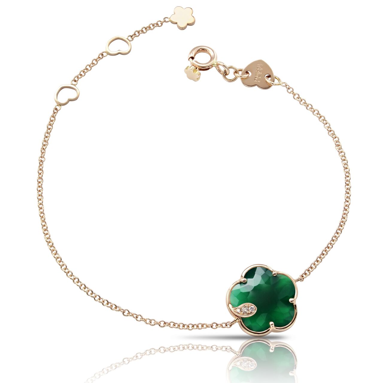 Pasquale Bruni Petit Joli Rose Gold, Green Agate and Diamond Bracelet 16140R Front image number 0