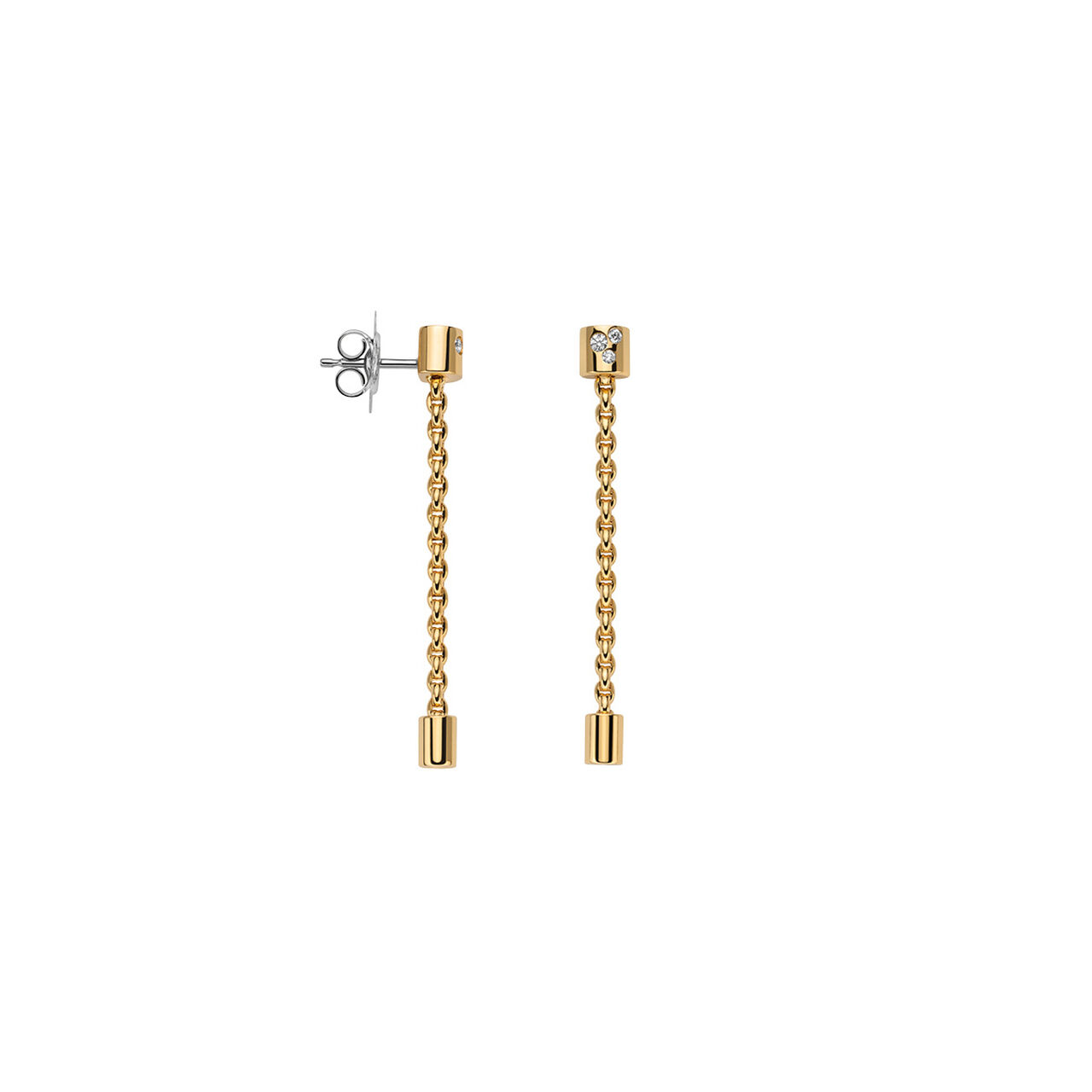 Aria Yellow Gold and Diamond Drop Earrings image number 0