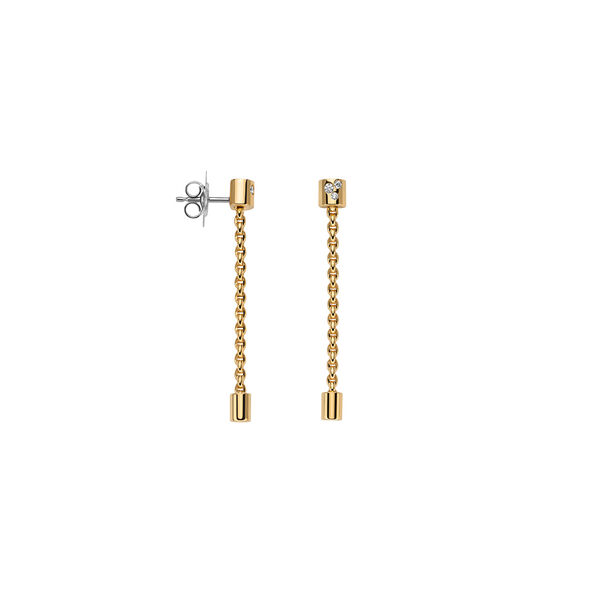 Boucles d'oreilles pendentives Aria en or jaune avec diamants