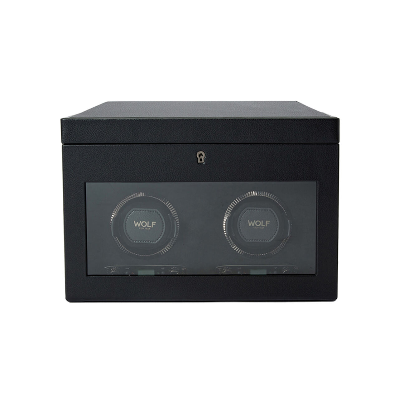 WOLF British Racing Black 2 Piece Watch Winder with Storage image number 0