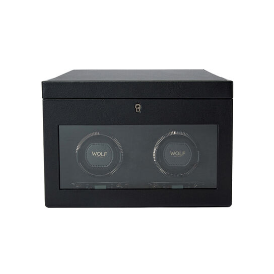 WOLF British Racing Black 2 Piece Watch Winder with Storage image number 0