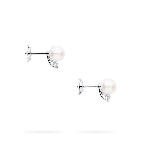 Boucles d'oreilles Akoya AA 7-7.5 mm  en or blanc