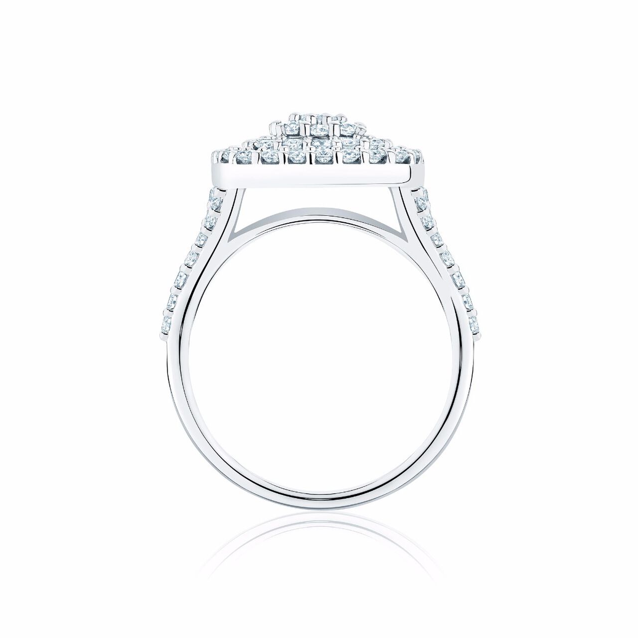 Cushion Shaped Diamond Cluster Ring with Double Halo-7 image number 1