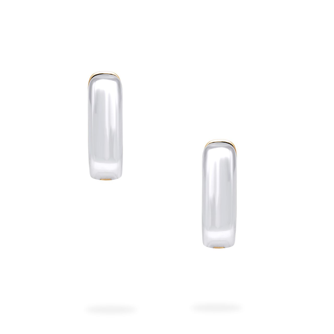 Front view of Birks Essentials 16MM hoop earrings in yellow and white gold image number 4