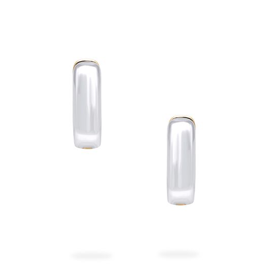 Front view of Birks Essentials 16MM hoop earrings in yellow and white gold image number 4