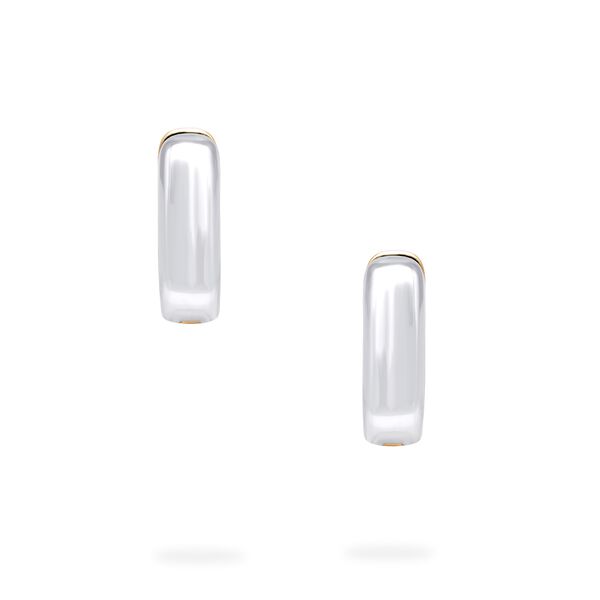 Yellow and White Gold U-Shape Huggies, 16MM
