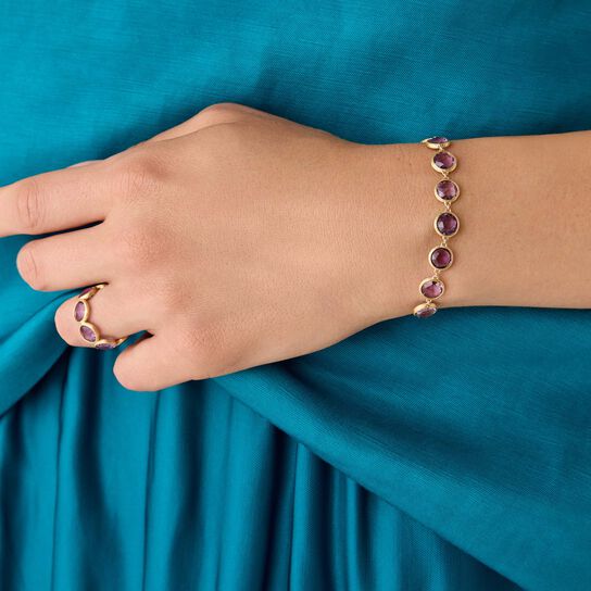 Marco Bicego Bracelet Jaipur Colour en or jaune avec am&eacute;thystes BB2975 AT01 Y 02 image number 1